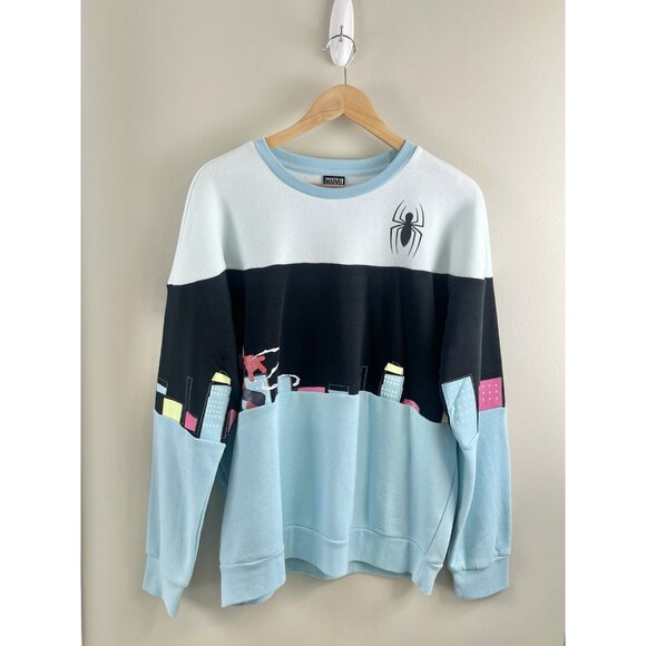 Marvel Spider Man Chibi Crewneck Sweater BoxLunch Exclusive Sz Md - Picture 1 of 11